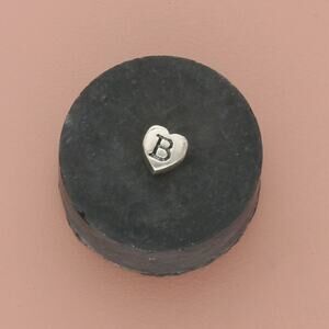 Silver Heart Initial 'B' Charm